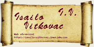 Isailo Vitkovac vizit kartica
